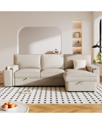 Sleeper Sectional with Storage & Cup Holders