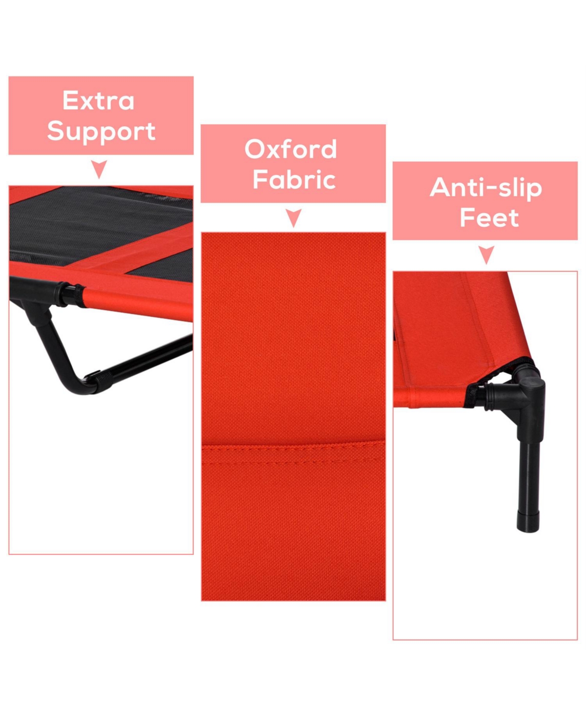 Aostirmotor Dog Bed Elevated Cooling Summer Dog Cot Pet Bed in Red