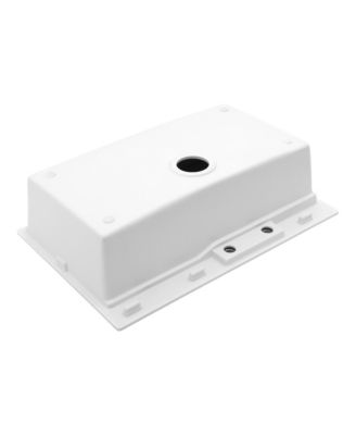 33x22x10inch White Composite Granite Quartz Drop In Single Bowl Workstation Waterfall Kitchen Sink with Pull Down Faucet