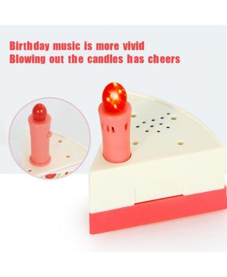 82-Piece Birthday Cake Playset for Kids with Light-Up Candle, Music & Cuttable Cake