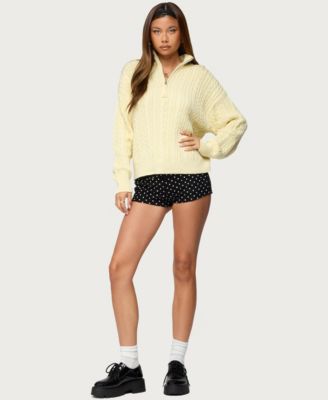 Women's Sarie Cable Knit Quarter Zip Sweater