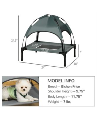  Dog Bed  Outdoor Dog Cot with Canopy in Grey