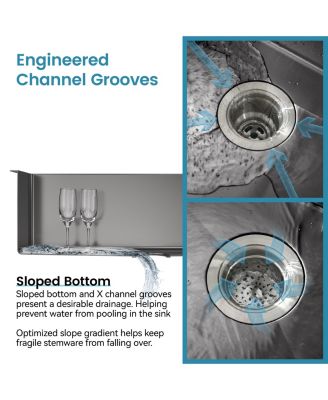 33inch Undermount Single Bowl Brushed 304 Stainless Steel Handmade Kitchen Sink with Cutting Board and Colander