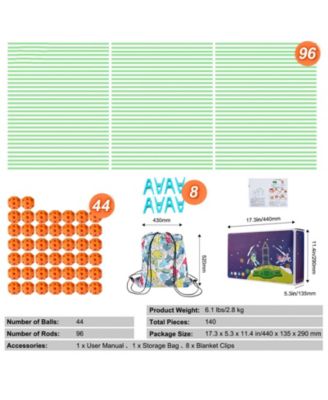 140PCS Glow Fort Building Kit for Kids STEM Construction Set