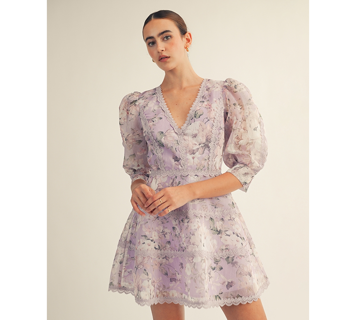 Arose Studio, Inc Women's Scarlett Printed V-Neck Mini Dress