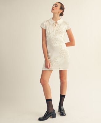 Women's Casey Tie Neck Mini Dress