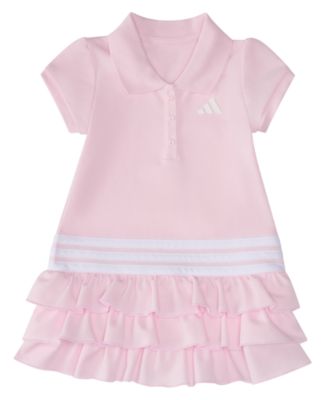 adidas Baby Girls' Ruffle Short-Sleeve Polo Dress and Bloomers, 2-Piece Set - Clear Pink