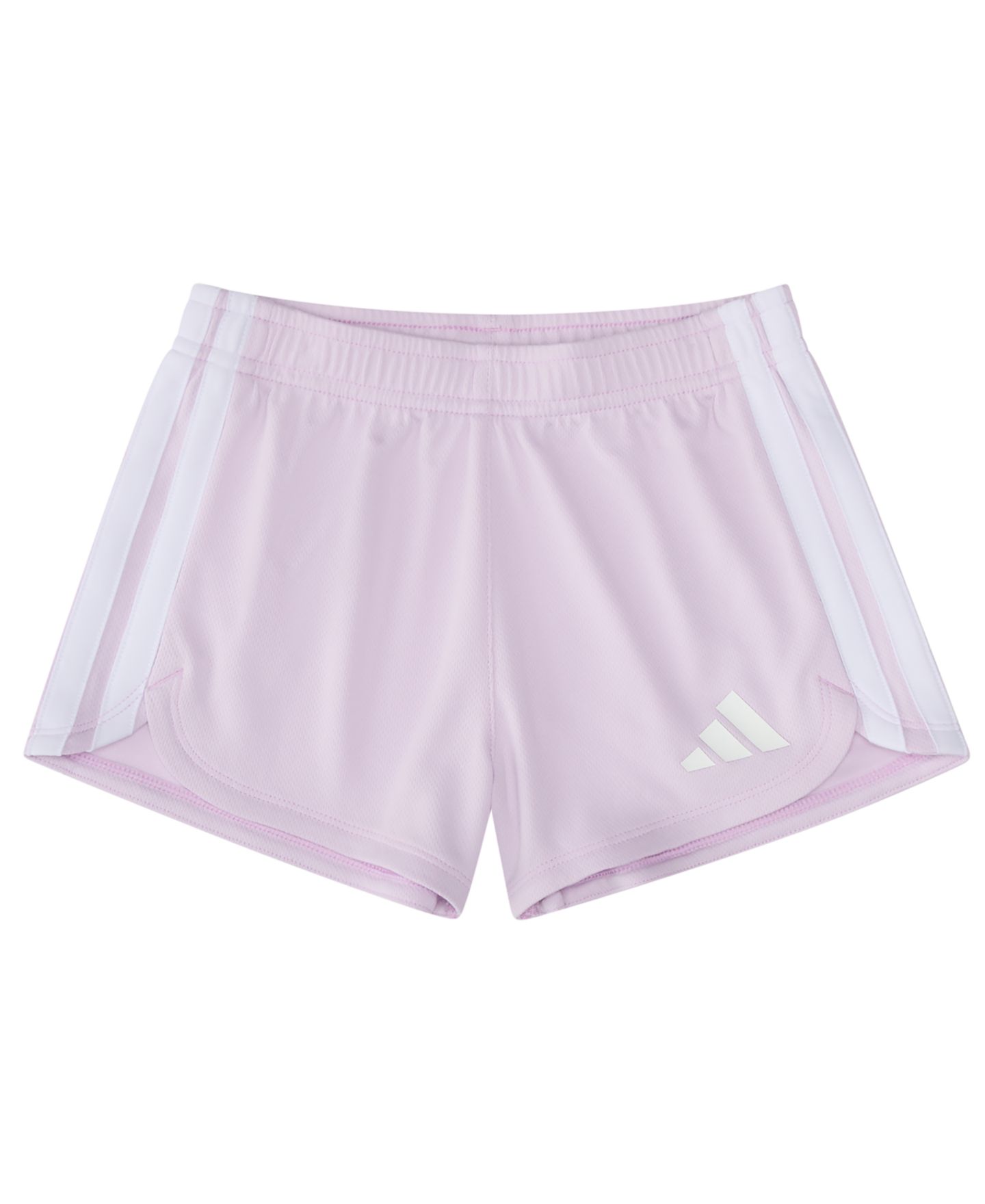 adidas Baby Girls' Back Pleated Short-Sleeve T-Shirt and Mesh Shorts, 2-Piece Set, цвет: Серый меланжевый / Пастельный розовый — фото 4