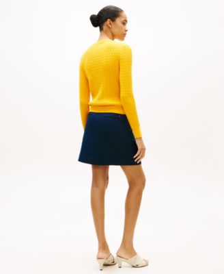 Women's Fine Gauge Cable Crewneck Top