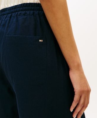Women's Linen Wide-Leg Pull-On Pants