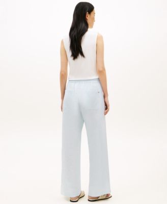 Women's Linen Wide-Leg Pull-On Pants
