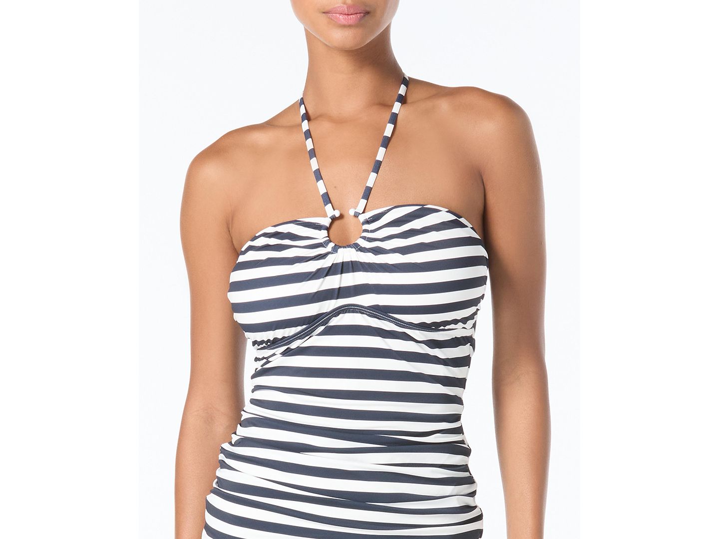 Верх бикини Michael Kors Tankini, в полоску — MICHAEL Michael Kors, цвет: Тёмно-синий — фото 2