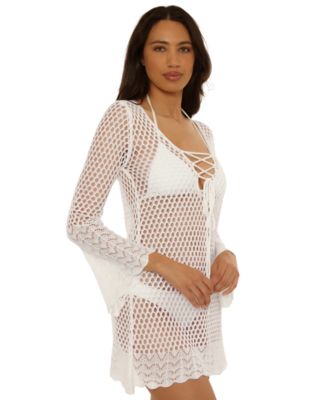 Women's Treasure Island Crochet Knit Swimsuit Sweater