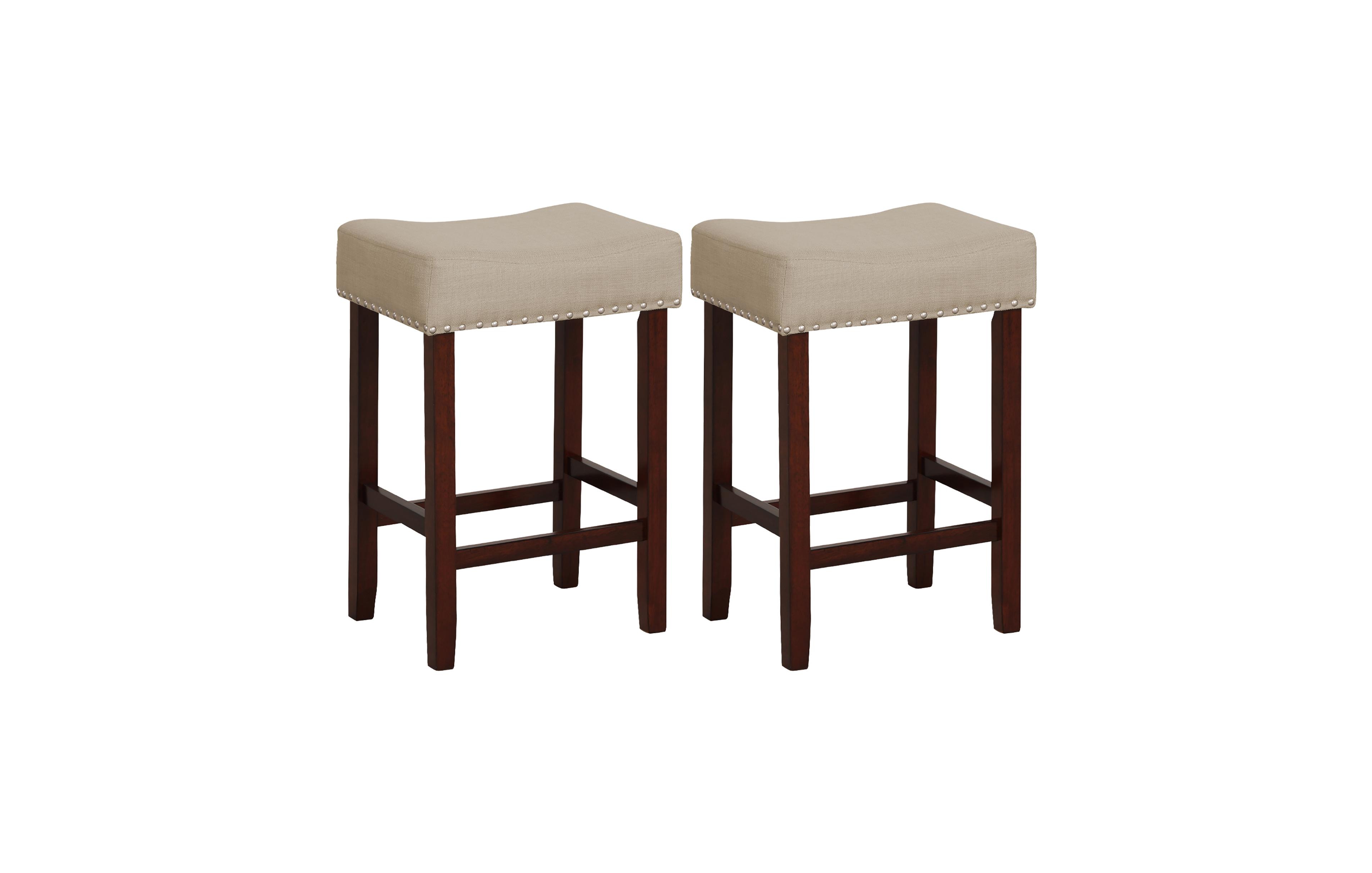 Costway Set of 2 Bar Stools Height Saddle Kitchen Chairs with Wooden Legs