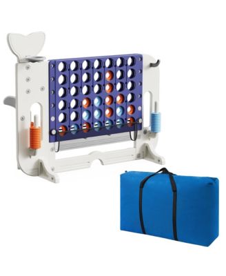 4-in-1 Giant Outdoor Game Set – Jumbo Connect 4, Basketball, Ring Toss & Golf for Kids & Adults