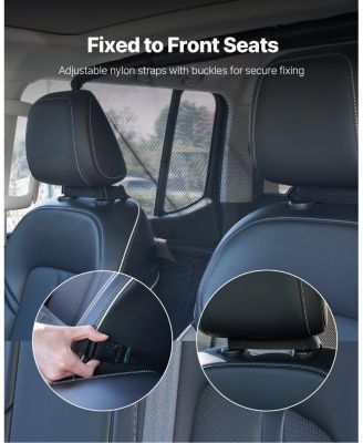 Wide Dog Car Barrier for Front Seats, See-Through Mesh Vehicle Divider, Universal Fit for Sedans, Trucks & SUVs