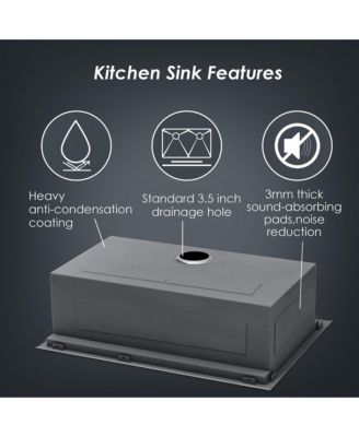 30x22x9inch Drop In Kitchen Sink Stainless Steel Workstation Single Bowl 16  Gauge Topmount