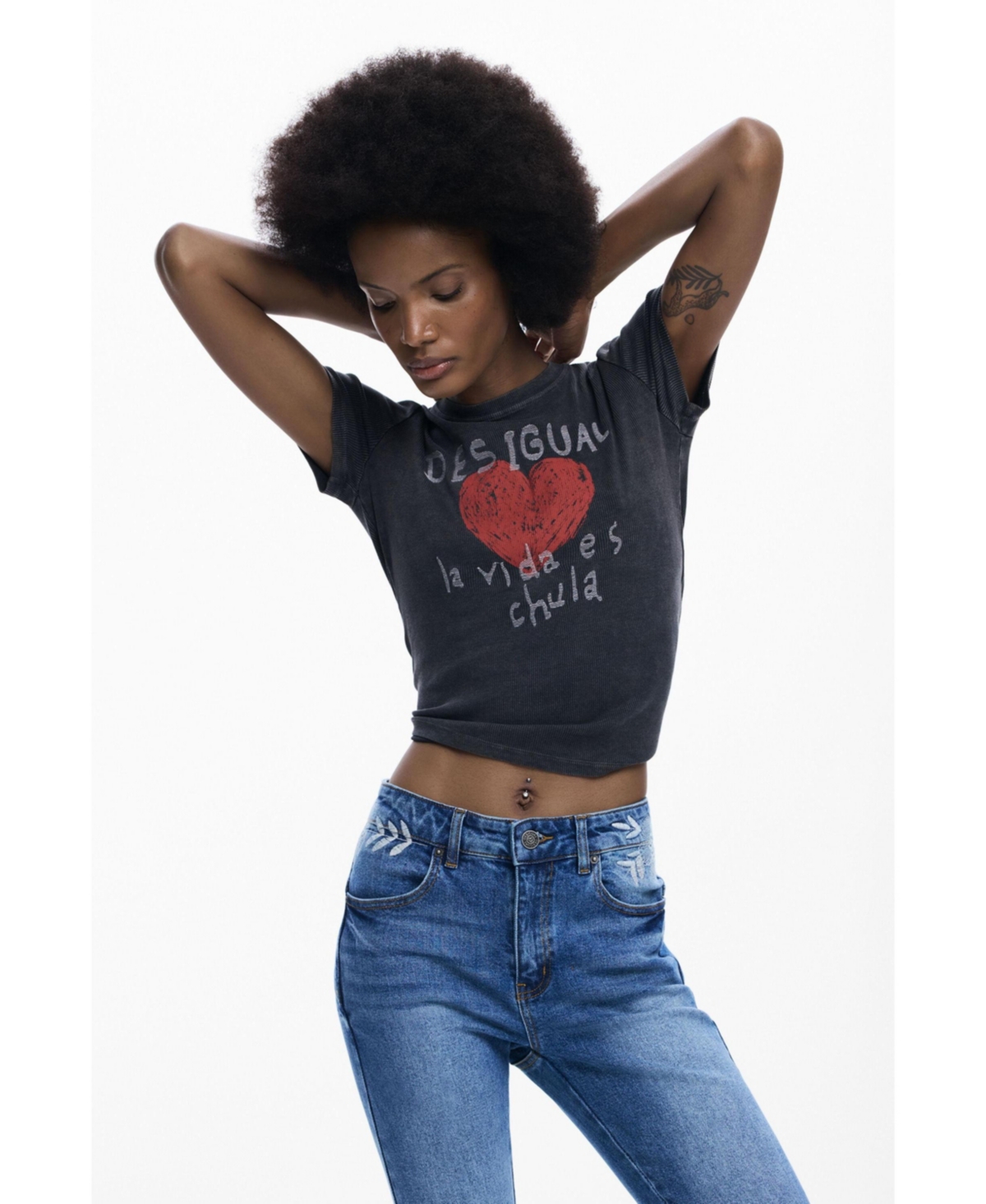 Desigual Women's Flared Denim Trousers