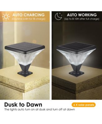 15" Black Outdoor Post Light - LED with Remote Control, Dimmable, Timer Function, Weatherproof for Yard, Garden, Pathway (1-Pack