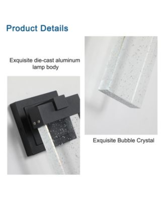 Waterproof LED Crystal Wall Lamp, 12W, Supports Multiple Bulbs (2-Pack)