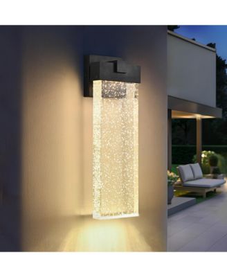 18"(H) 1-pack 12W Modern Outdoor Wall Light Fixture, Black Finish, Up and Down Lighting for Porch, Patio, and Garden
