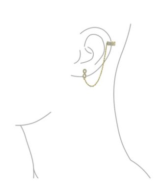 Cartilage Ear Cuff CZ Infinity Earring Stud Set 14K Gold Plated Sterling Silver