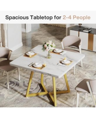 Square Dining Table for 4, 31.5" Industrial Dinner Table with Metal Base, Wood Kitchen Table for Dining Room, Small Space, Apartment