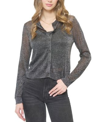 Women's Colette Sheer Lurex Cardigan With Cami