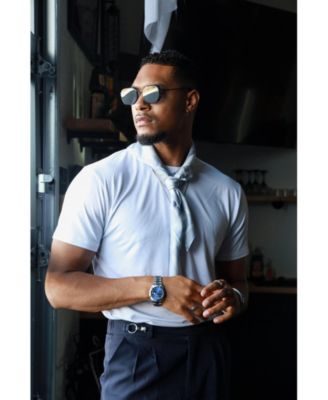 Men's 40mm Blue Face Fluted Bezel Steel Bracelet Watch