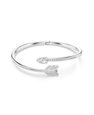 Mixed Cuts, Arrow, White, Rhodium Plated Idyllia Bangle