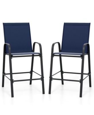 Set of 2 Outdoor 29" Fabric Bar Stools with Armrests