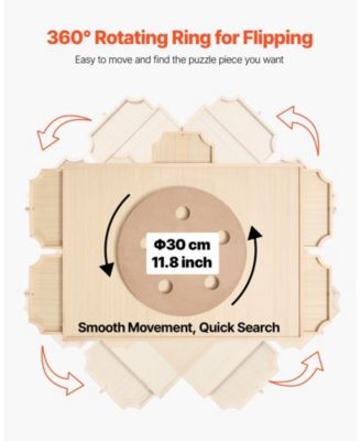 1000-Piece Rotating Puzzle Board 29"x21" with Drawers and Cover