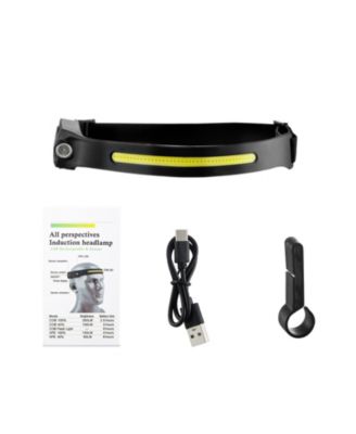 2-Pack Rechargeable LED Headlamp, 350 Lumens 230&deg; Wide Beam, 6 Modes, Motion Sensor, IPX4 Waterproof