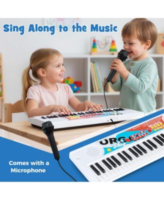 Kids Piano Keyboard with Microphone and Portable 49 Key Electric Music Toy