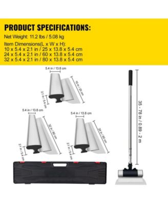 Skimming Blade Set, 10" 24" 32" Blades with 35"–78" Extension Handle, Stainless Steel, Aluminum Profile, Drywall Smoothing