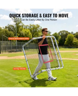 Baseball/Softball Rebounder Net, 3.5' x 6', Pitchback Trainer, Fielding Practice, 5 Adjustable Angles