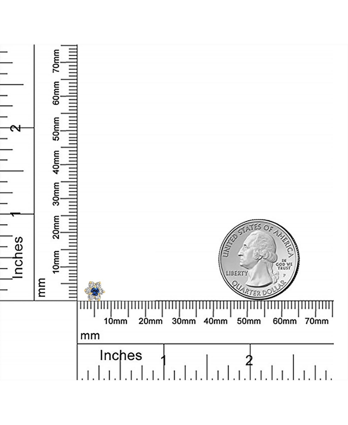 Bling Jewelry Tiny Royal Sapphire Blue Cubic Zirconia Cz Flower Stud Earrings 14K Gold Screw-back