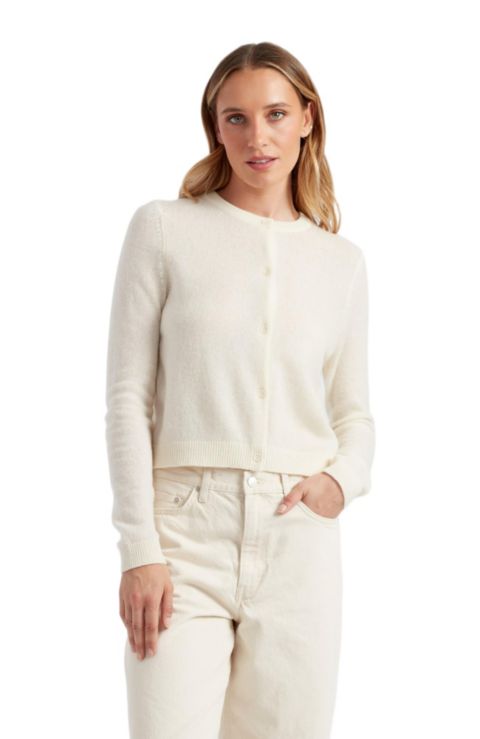 Женский кардиган Chinti & Parker Pure Cashmere Summer Cropped Cardigan, цвет: Кремовый