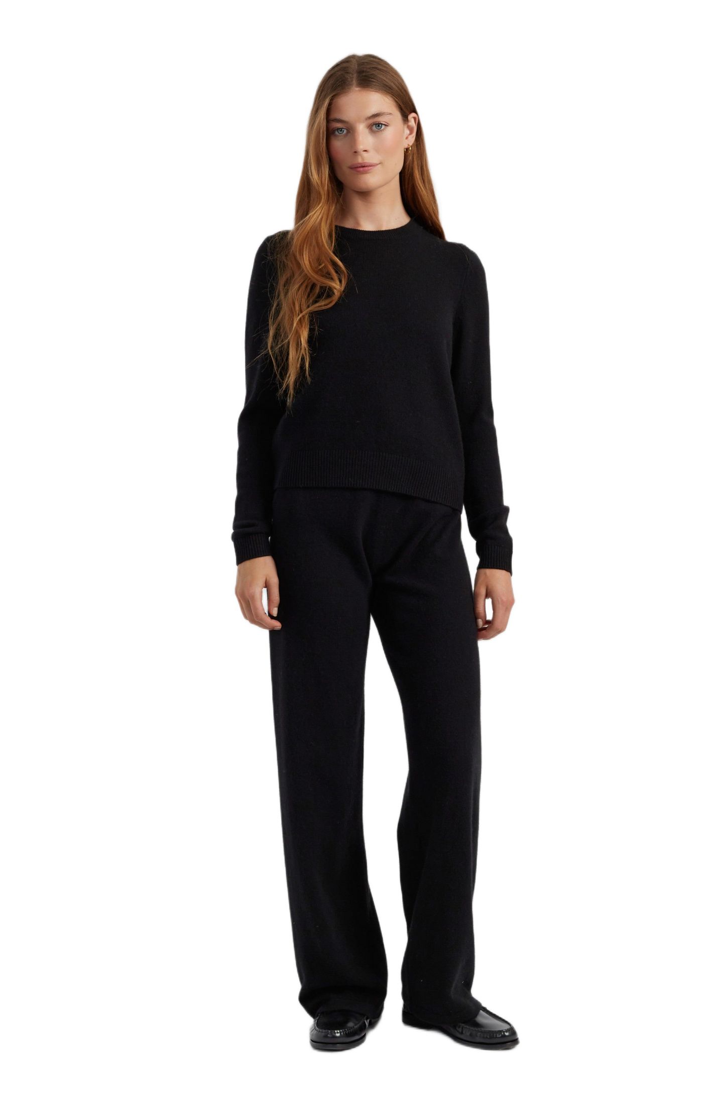 Женский свитер Chinti & Parker Cloud Cashmere Cropped Pullover, цвет: Чёрный — фото 2
