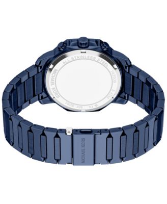 Men's Prescott Chronograph Blue Stainless Steel Watch, 44mm