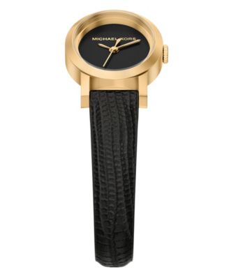 Women's Maude Three-Hand Black Leather Watch, 21mm