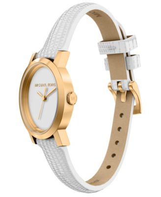 Women's Maude Three-Hand White Leather Watch, 21mm