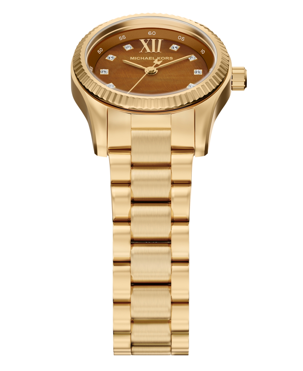 Michael Kors Women's Lexington Three-Hand Gold-Tone Stainless Steel Watch, 26mm
