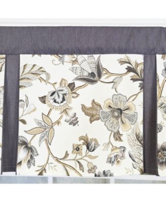 Zanzibar Pleated 100% Cotton Rod Pocket  Window Valance 50" x 17" Gray