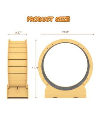 42" Cat Treadmill Wheel with Detachable Carpeted Runway in Yellow