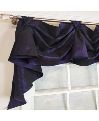 Crinkle Taffeta 3-S Victory 100% Polyester Tab Top Swag Window Curtain 54" x 25" Navy