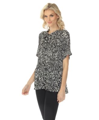 Women's Short Sleeve Printed Peplum Top