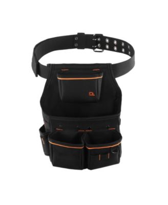 Tool Pouch with Belt, 14 Pockets Heavy-Duty Tool Belt Pouch, Detachable Adjustable Utility Work Bag, Waist 32–50 in