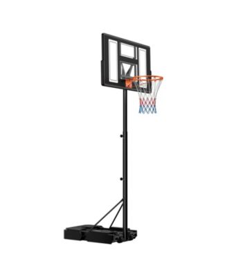 Portable Basketball Hoop, 4.4–10 ft Height Adjustable Stand, Built-In Rolling Wheels, Adjustable Goal System