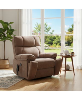 Heat Massage Dual Motor Infinite Position Up to 350 LBS Large Electric Power Lift Recliners with Hidden Cup Holders